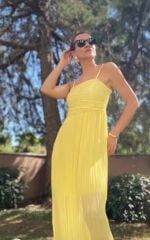 ASTARLI ATEŞ PİLE ELBİSE