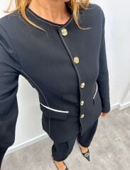 BİYELİ PREMİUM SİYAH CEKET