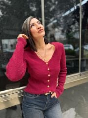 BORDO V YAKA TRİKO HIRKA