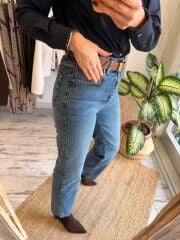 MAVİ KESİK PAÇA KOT PANTOLON