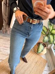 MAVİ KESİK PAÇA KOT PANTOLON